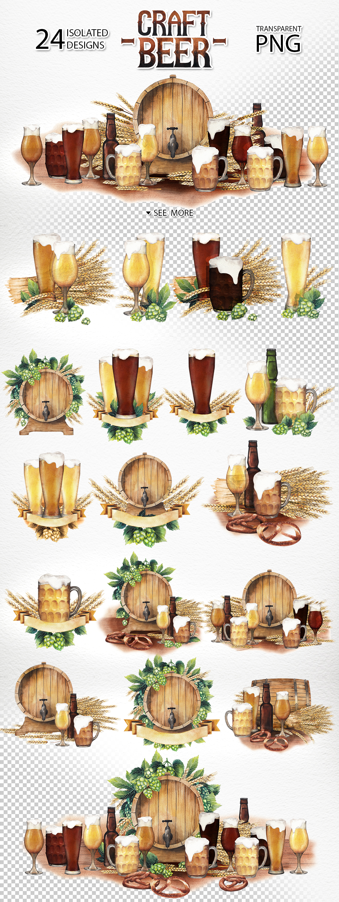 Watercolor beer collection Watercolor beer collection