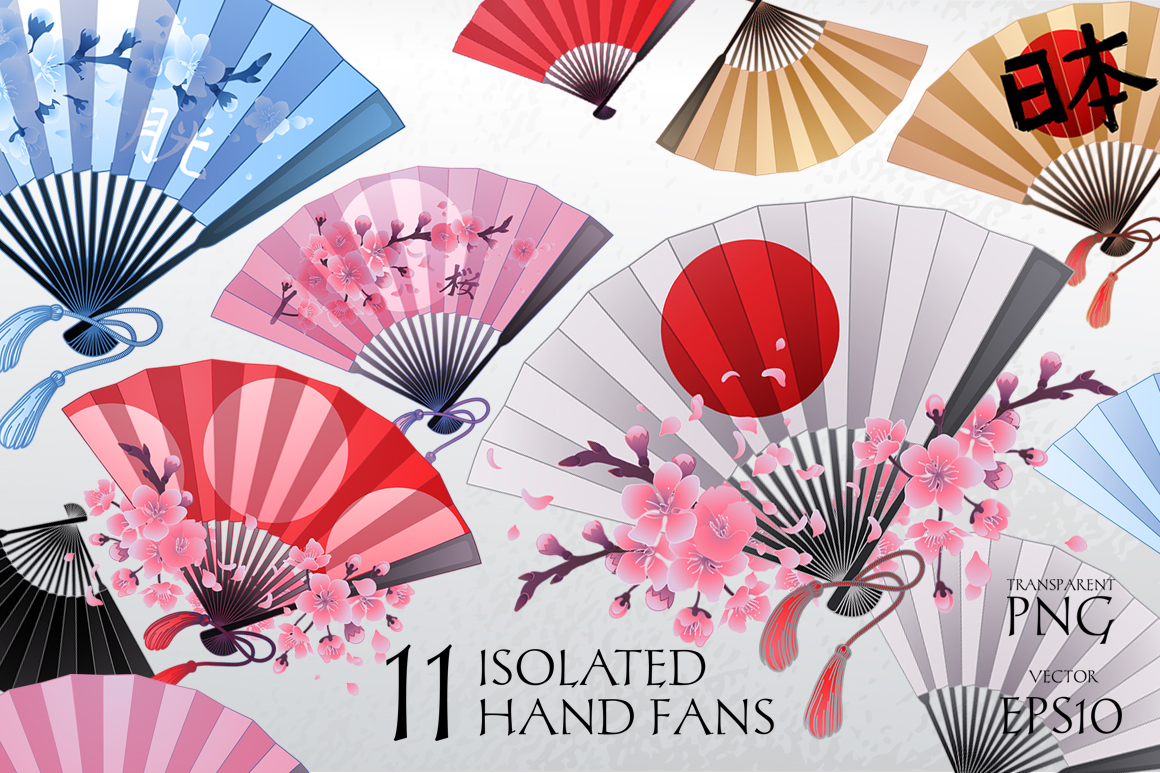 Asian girls and hand fans