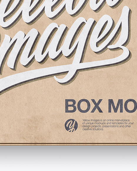 Kraft Box W/ Label Mockup - Top View