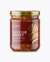 Clear Glass Jar with Bruschetta Sauce Mockup