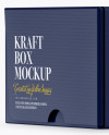 Glossy Kraft Paper Box Mockup - Half Side View