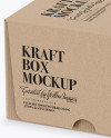 Matte Kraft Paper Box Mockup - Half Side View