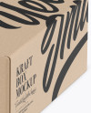 Matte Kraft Paper Box Mockup - Half Side View