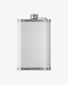 Steel Flask With Matte Wrap Mockup - Back View