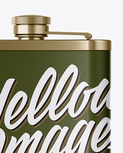 Steel Flask With Matte Wrap Mockup - Back View