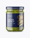 Clear Glass Jar with Kiwi Jam Mockup