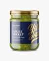 Clear Glass Jar with Kiwi Jam Mockup