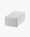 Glossy Kraft Paper Box Mockup - Half Side View (High-Angle Shot)