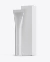 Matte Plastic Cosmetic Tube With A Box Mockup - Halfside View