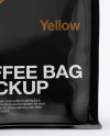 Glossy Bag with Kraft Coffee Cup Mockup - Front View