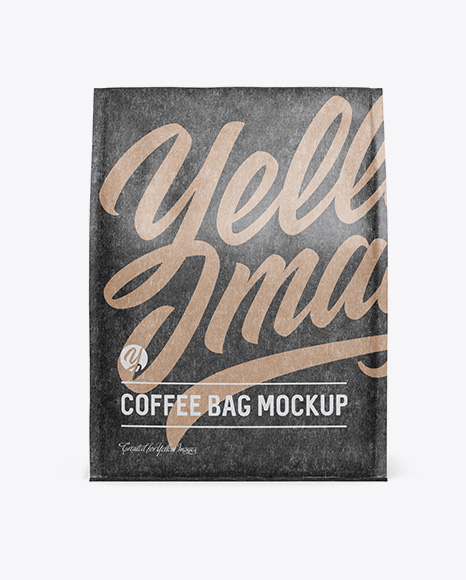 Kraft Paper Coffee Bag Mockup - Front View