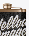 Steel Flask With Leather Wrap Mockup - Back View