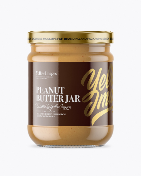 Clear Glass Jar with Peanut Butter Mockup