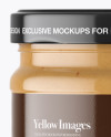 Clear Glass Jar with Peanut Butter Mockup