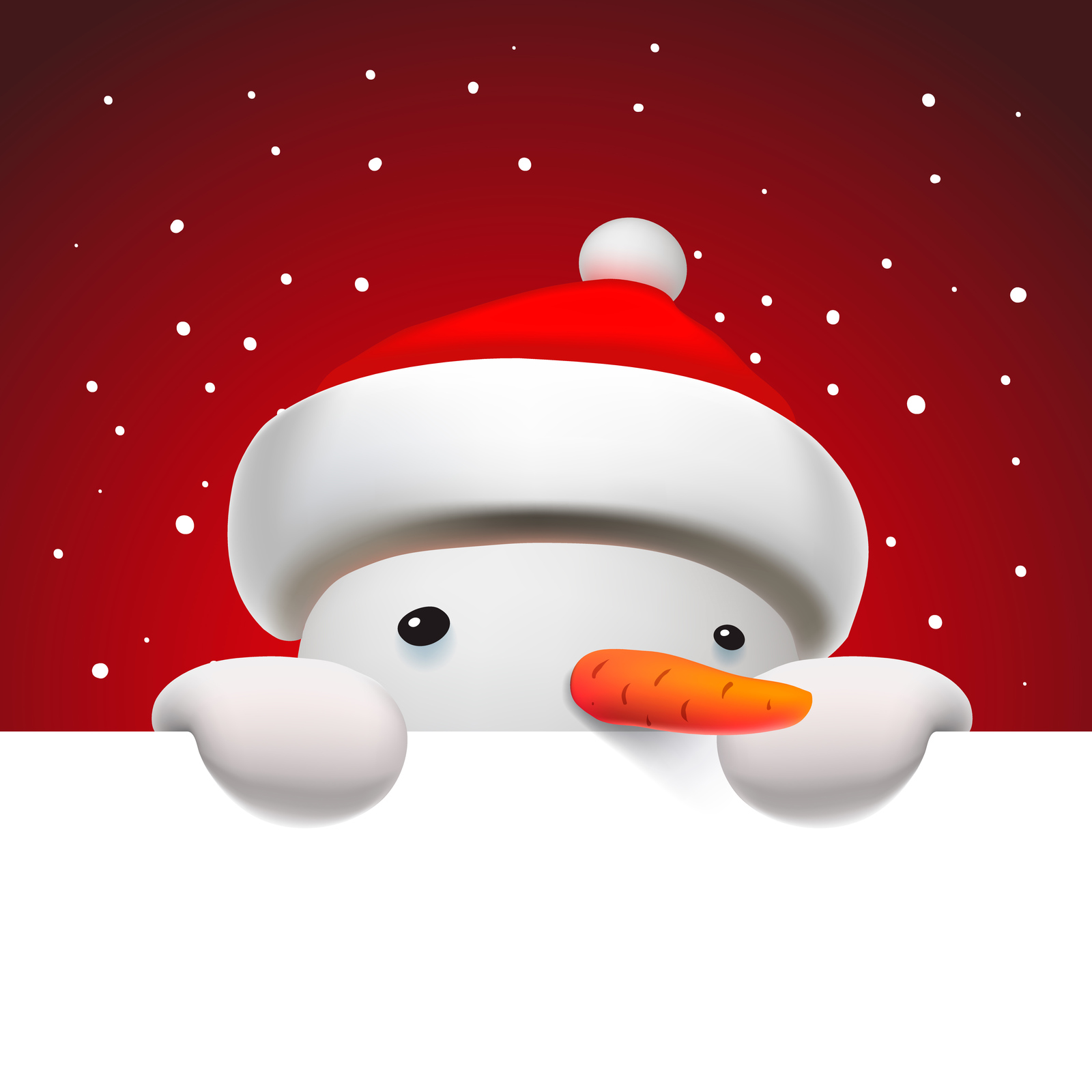 Christmas Card with funny Santa and snowman and deer Christmas Card with funny Santa and snowman and deer