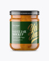 Clear Glass Jar with Sweet & Sour Sauce Mockup