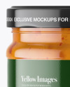 Clear Glass Jar with Sweet & Sour Sauce Mockup