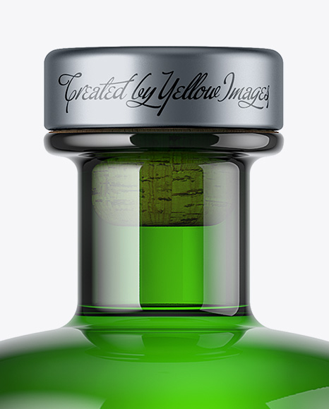 Green Glass Bottle Mockup