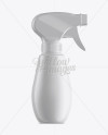 350ml White Plastic Trigger Bottle w/ Shrink Sleeve Label Mockup