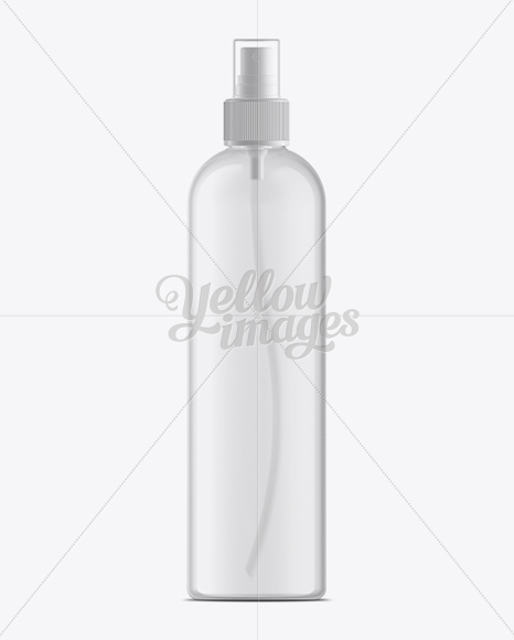 350ml Clear Plastic Boston Bottle Mockup