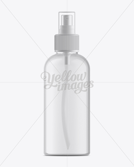 100ml Clear Plastic Boston Bottle Mockup