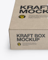 Kraft Box Mockup - Front View (High Angle Shot)