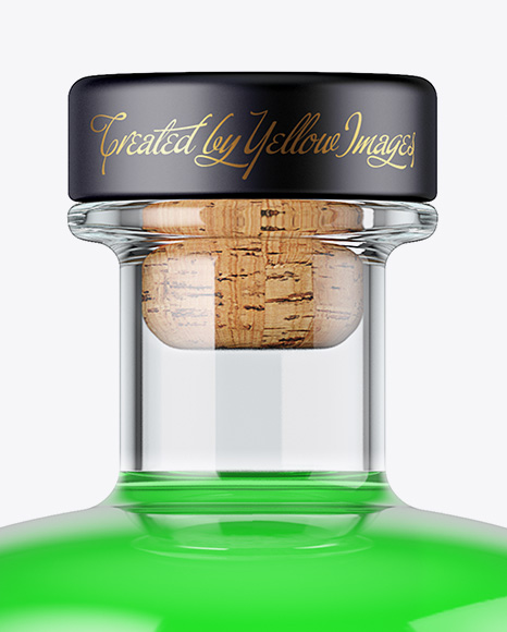 Glass Bottle W/ Liquor Mockup