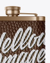 Steel Flask With Leather Wrap Mockup - Back View