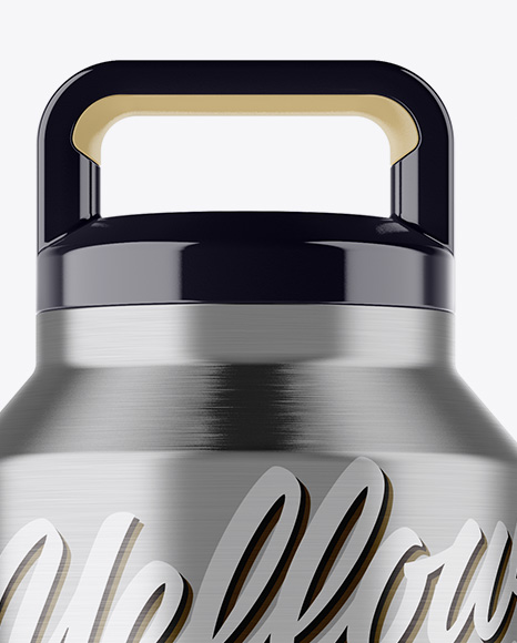 Textured Metallic Thermos Mockup