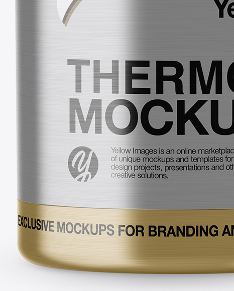 Textured Metallic Thermos Mockup