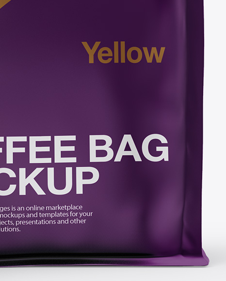 Matte Bag with Kraft Coffee Cup Mockup - Front View