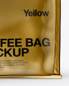 Metallic Bag with Coffee Cup Mockup - Front View