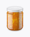 Clear Glass Jar with Orange Jam Mockup (High-Angle Shot)