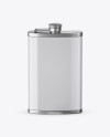 Steel Flask With Glossy Wrap Mockup (High-Angle Shot)