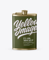 Steel Flask With Matte Wrap Mockup (High-Angle Shot)