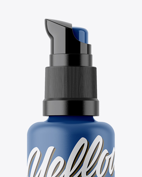 Matte Plastic Bottle W/ Pump Mockup Matte Plastic Bottle W/ Pump Mockup