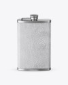 Steel Flask With Leather Wrap Mockup (High-Angle Shot)