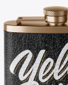 Steel Flask With Leather Wrap Mockup (High-Angle Shot)