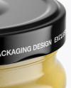 Clear Glass Jar with Mustard Sauce Mockup (High-Angle Shot)