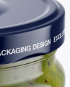 Clear Glass Jar with Kiwi Jam Mockup (High-Angle Shot)