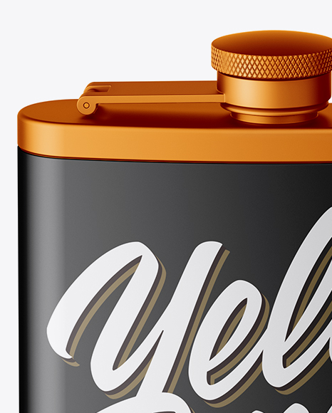 Matte Steel Flask Mockup (High-Angle Shot)