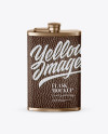 Steel Flask With Leather Wrap Mockup (High-Angle Shot)