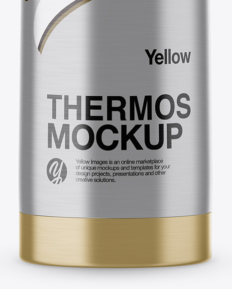 Textured Metallic Thermos Mockup