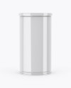Glossy Coffee Tin Can Mockup - Front View