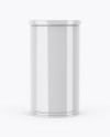 Glossy Coffee Tin Can Mockup - Front View