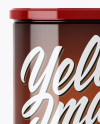 Glossy Coffee Tin Can Mockup - Front View