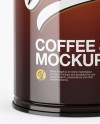 Glossy Coffee Tin Can Mockup - Front View