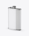 Steel Flask With Glossy Wrap Mockup - Half Side View