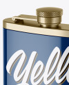 Steel Flask With Glossy Wrap Mockup - Half Side View