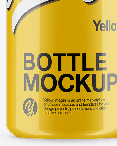 240ml Glossy Bottle Mockup - Free Download Images High Quality PNG, JPG